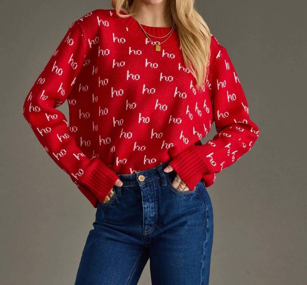 NEW PANACHE women's ho ho ho sweater in red